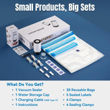 Billty Vacuum Sealer, Handheld Vacuum Sealer, 3rd Generation Vacuum Sealer for Food + 30 Sous Vide Bags billty