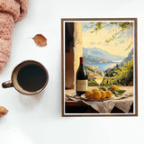 TUTUMAY21 Adult Diamond Painting Art Landscape Kit, Wine and Lemon, Seaside Town 5D Landscape Full Diamond Diamond Painting Arts and Crafts Wall Decoration 12x16 inch TUTUMAY21