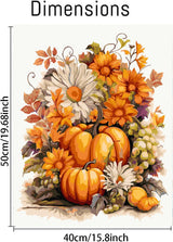 MjhRcll Fall Paint by Numbers for Adults,Pumpkins Paint by Numbers Kits for Beginner,Happy Fall Paint by Number on Canvas for Holiday Home Wall Decor 16X20 Inch MjhRcll
