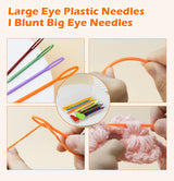 FIVEIZERO 19 Pcs Yarn Needles Set, Assorted Yarn Needles Bent Tapestry Needle Weaving Needle Darning Needles Plastic Needles Large Eye Blunt Knitting Needles for Sewing Crochet 03 FIVEIZERO