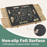 YKHALLYBEE 2000 Pieces Puzzle Board with 4 Drawers & Cover, 2-in-1 Puzzle Board with Adjustable Tilting Stand, Portable Jigsaw Wood Puzzle Board with Felt Table 41" W x 27.6" D HALLYBEE