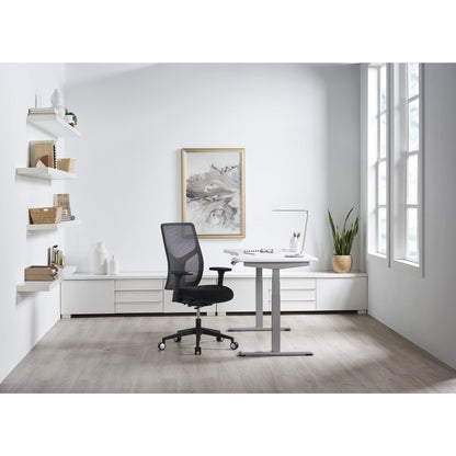 WorkPro® Electric Height-Adjustable Standing Desk with Wireless Charging, 60", White - WoodArtSupply