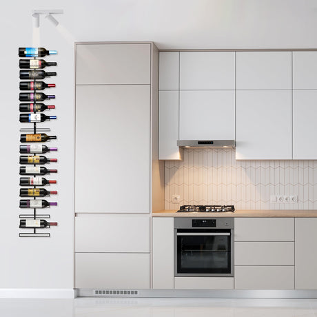 Sorbus Wall Mount Wine Rack (Holds 9 Bottles) - Wine Rack Wall Mounted for Wine Bottles, Liquor, Champagne, Black Metal Wine Bottle Holder for Home Bar, Wine Kitchen Storage Sorbus