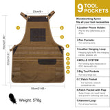 VIPERADE VAQ1 Mens Apron, Work Canvas Apron with Pockets Woodworking Aprons for Men VIPERADE