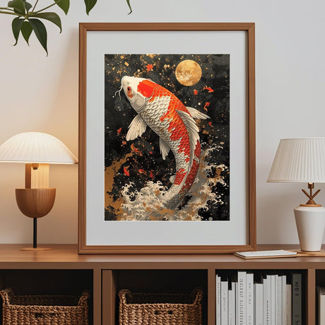 Amphol Paint by Numbers Kit for Adults, DIY Luckily Koi Fish Paint by Numbers Canvas with Brushes, Acrylic Paint, Watercolor Painting by Number Kit for Gift Home Decor - 16”x20” Amphol