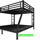 SIGONE Stronger & Safer Steel Bunk Bed Queen Over King Size, Metal King Bunk Bed with Reinforced Legs and Ladder (Easier to Assemble) (Queen Over King) SIGONE
