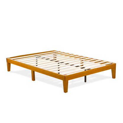 Elegant Oak Full Size Platform Bed Frame by East West Furniture - WoodArtSupply