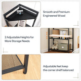 HOOBRO 5-Tier Corner Shelf Stand, Corner Shelf with LED Light, 56.3" Tall Corner Bookshelf, Display Rack Storage Organizer with Table, for Small Spaces, Living Room, Entryway, Black BB69DCJ01 HOOBRO