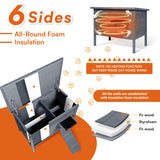 BRIOPAWS Outdoor-Cat-House-Insulated | Feral-Cat-Shelter for Summer | Weatherproof | Large Wooden Pet House for Multiple Cats | Foldable Ladder | Acrylic Side Window | Grey BRIOPAWS