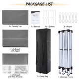 COBIZI 10x20 Pop Up Canopy Tent with 6 Sidewalls Tents for Parties Waterproof Camping Canopy Ez Up Party Tent Outdoor Portable Gazebo for Backyard Commercial Event Tent, Grey COBIZI