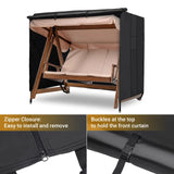 Velway Outdoor Swing Cover 3 Triple Seater Waterproof Patio Hammock Cover 87x49x70 All Weather Windproof Glider Chair Cover for Garden Furniture, Black Velway
