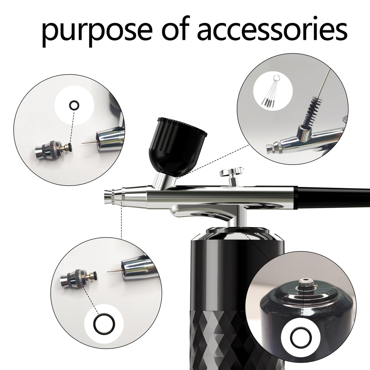 Airbrush Kit Rechargeable Cordless Airbrush Compressor Portable Handheld Airbrush Air Brush for Model Painting,Nail Art,Cake decoration,Makeup, Barber (Black) crpen