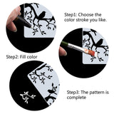 GORGECRAFT Tree Stencil Template Bird Large 11.8x11.8 Inch Reusable Birds on Tree Stencil Leaf Silhouette Sign Home Decor Hummingbird Template for Painting on Wood Wall Scrapbook Card Floor Drawing GORGECRAFT