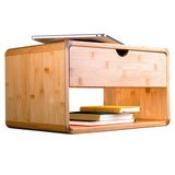 Comfify Modern Floating Nightstand with Drawer – Small, Compact, Minimalist Bamboo Wall-Mount Bedside Shelf, – Midcentury Design, Easy Installation, Clear Instructions - Warm Bamboo Finish Comfify