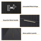 71.7 " Wardrobe Armoire Wooden Closet with 2 Doors and 3 Drawer, Bedroom Armoire with Hanging Rod Shelf, Large Capacity Storage Wardrobe Armoire, Freestanding Wooden Closet Storage Cabinet Black TOKSOM