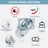 Cofufu 1" Low Profile Caster Wheels Set of 4, No Noise Casters for Furniture with Polyurethane Wheels, Small Rectangle Swivel Caster with 360 Degree Top Plate 22 lbs Weighs Capacity Each Caster Cofufu