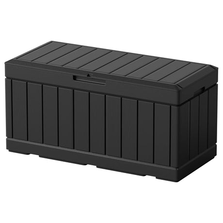 Greesum 82 Gallon Resin Deck Box All Weather Large Outdoor Storage for Patio Furniture, Toys, Garden Tools, Lockable, Black Greesum