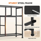 Sweetcrispy 7 Drawer Dresser with Fabric Bins Fabric Storage Tower Organizer for Bedroom Closet Hallway Entryway Tall Chest of Drawers with Steel Frame Wood Top Easy Pull Handles,Black Sweetcrispy