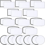 30 Pieces Sublimation Patches Fabric Iron-on Blank Patches 3 Shapes Repair Patches Sublimation Blank Hat Patch for DIY Crafts, Caps Clothes Shoes Bags Backpacks Uniforms (Black and White Frame) Waydress