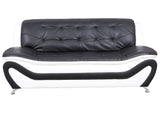 Beverly Fine Furniture 3 Piece Aldo Modern Sofa Set, Black/White Beverly Fine Furniture