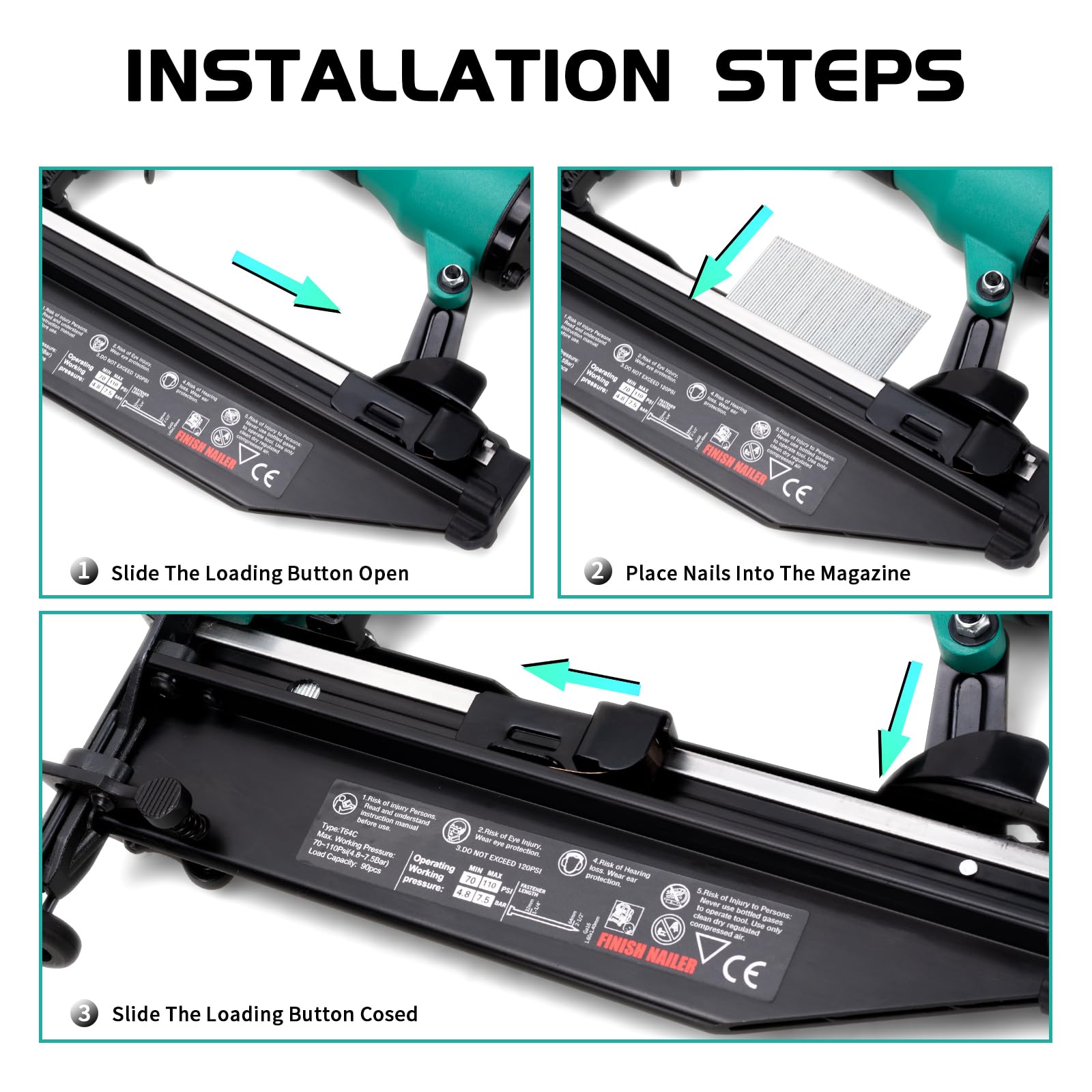 DOTOOL Finish Nailer 16GA 1-inch to 2-1/2-inch Finish Nails Pneumatic Nail Gun with Tool-Free Depth Adjust - WoodArtSupply