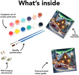 4 Pack Christmas Paint by Numbers Kit for Adults Beginner with Framed,Winter Easy Adult Paint by Number Kits on Canvas DIY Painting for Beginners Art by Numbers for Home Wall Decor 10x12-10x10 Inch NEGEKFKX