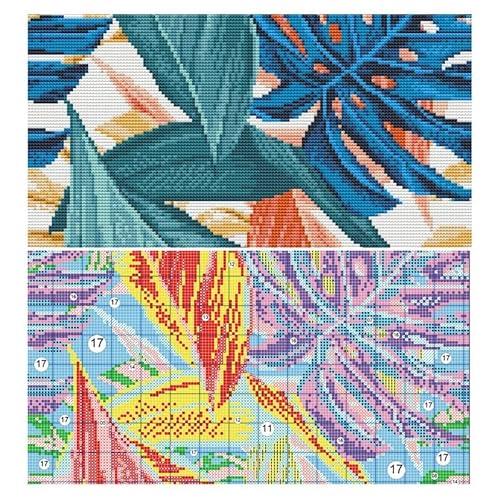Dragonfly and Wild Flowers Stamped Cross Stitch Kits for Beginners Easy 11CT Needlepoint DIY Embroidery Counted Cross Stitch Kits Art Craft Wall Decoration and Gift 40x40cm(1)