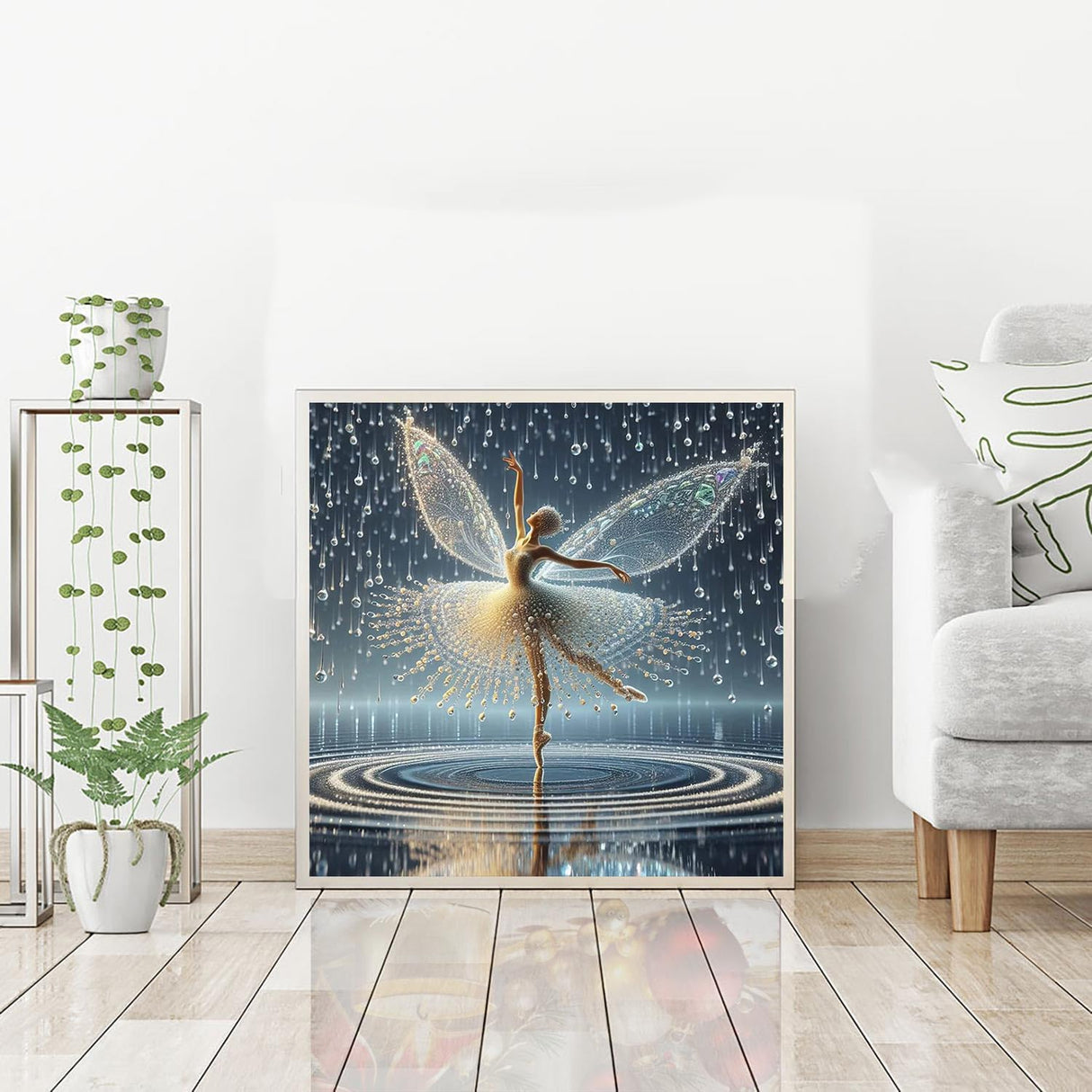 Lophomie Diamond Art Kits for Adults, 5D DIY Angel Wings Fairy Diamond Painting Kits for Adults Beginners, Diamond Dots Kits Gem Arts Crafts for Home Wall Decor 14x14 Inch Lophomie
