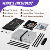 Sunix 1500 Pieces Jigsaw Puzzle Board, Foldable Puzzle Mat with Non-Slip Surface & 4 Sorting Trays, 39" x 26" Large Portable Puzzle Board Puzzle Pad, Felt Puzzle Table Top for Adults and Kids Sunix