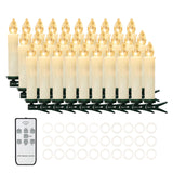Daord 30 PCS Flameless LED Taper Candles Battery Operated Christmas Tree Candle Lights Electric Fake Candles with Remote Timer Perfect for Holiday Home Garden Wedding Parties Decor (30 PCS,Ivory) Daord