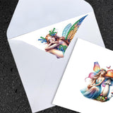 JISHSHAY 6 PCS Fairy Diamond Painting Greeting Cards Elf Diamond Art Birthday Cards with Envelopes Mushroom Gem Art Mosaic Kits for Adults, for Anniversary Valentine Thank You Graduation All Occasion JISHSHAY
