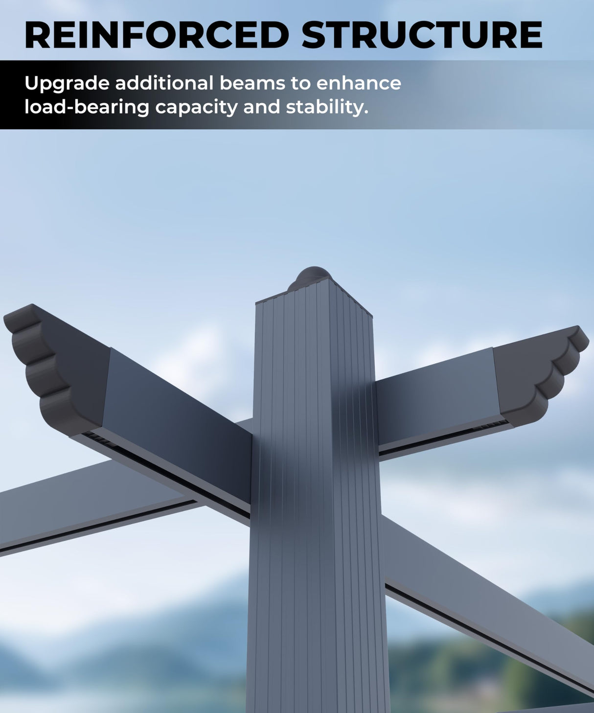 KYBOLT 10x10 Ft Modern Aluminum Pergola, Outdoor Pergola with Adjustable Canopy, Stable 4-Sided Base, Aluminum Gazebos for Backyard, Deck, Lawn - Gray KYBOLT