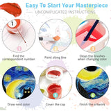 WUDWL 9 Pack Paint by Numbers Kit for Adults Kids, Adults Paint by Numbers Kits, Number Artist Monet Art Water Lily Cat DIY Acrylic Oil Painting Number Kits for Home Wall Decor Gifts 9.45x11.8inch WUDWL