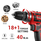 Power Drill Cordless: DEKO PRO Cordless Drill 20V Electric Power Drill Set Tool for Women Drills Cordless with Battery and Charger Drill Driver 20 Volt Drill Driver Kit Red DEKOPRO