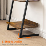 HOOBRO 5-Tier Bookcase, Narrow Ladder Shelf, Small Bookshelf, Corner Storage Shelf, Small Display Organizer for Living Room, Study, Balcony, Bedroom, Rustic Brown and Black BF150CJ01 HOOBRO