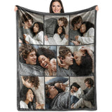 ICELIETE Ships Next Day, Custom Blanket with Picture Text Customized Fleece Photo Blanket for Couples Gifts Personalized Blankets and Throws Christmas Birthday Gifts for Boyfriend Girlfriend ICELIETE