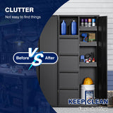 Yizosh Metal Garage Storage Cabinet with 4 Drawers, 71" Heavy Duty Tool Cabinet with Door,Tall Steel Storage Cabinet,Utility Tool Cabinet for Garage,Warehouse,Workshop Yizosh