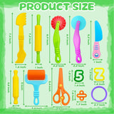 Playdough Tools 55 PCS Play Dough Tools Set for Kids, Play Dough Accessories Plastic Playdough Alphabet Numbers Shapes Cutters,Playdough Rollers,Dough Scissors iShyan