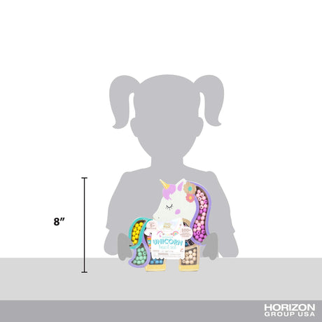 Story Magic Unicorn Bead Set by Horizon Group USA, Create Your Own Magical Beaded Jewelry, Includes Over 100 Natural Wooden Beads Large Hole, 5 Pre-Cut Elastic Cords with Shoelace Ends, Storage Case Story Magic