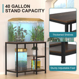 VANVERB Fish Tank Stand for 40 Gallon, Wood Aquarium Stand with Shelves for Fish Tank Accessories Storage, 660LBS Capacity VANVERB