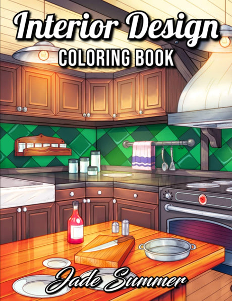 Interior Design Coloring Book: For Adults with Inspirational Home Designs, Fun Room Ideas, and Beautifully Decorated Houses WoodArtSupply