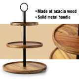 WILDMOS 3 Tier Cupcake Stand, Farmhouse Rustic Tiered Serving Tray,3 Tier Serving Tray for Farmhouse Kitchen Decor, Wood Dessert Tray for Tea Party Wedding Server, Decorative Tiered Tray. WILDMOS