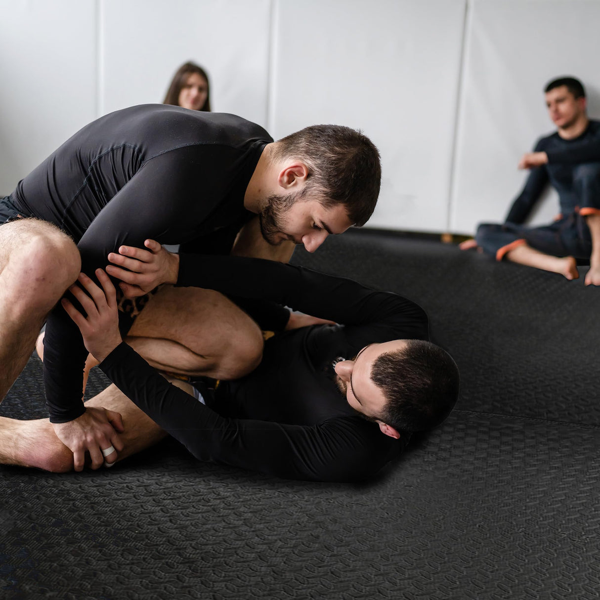 Signature Fitness Puzzle Exercise Mat with EVA Foam Interlocking Tiles for MMA, Exercise, Gymnastics and Home Gym Protective Flooring, 3/4" Thick, 96 Square Feet, Black Signature Fitness