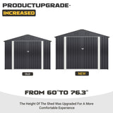 Polar Aurora 8 x 12 FT Outdoor Storage Shed, Metal Garden Shed with Updated Frame Structure, Tool Sheds for Backyard Garden Patio Lawn Black Polar Aurora