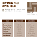 10 pcs Premium Acacia Wood Interlocking Decking Tiles – 12x12x0.9in Weatherproof Patio Flooring Outdoor – Interlocking Deck Tiles for Balcony, Backyar & Poolside, All-Weather Use (Golden Teak Finish) GREEN ALLUVIUM