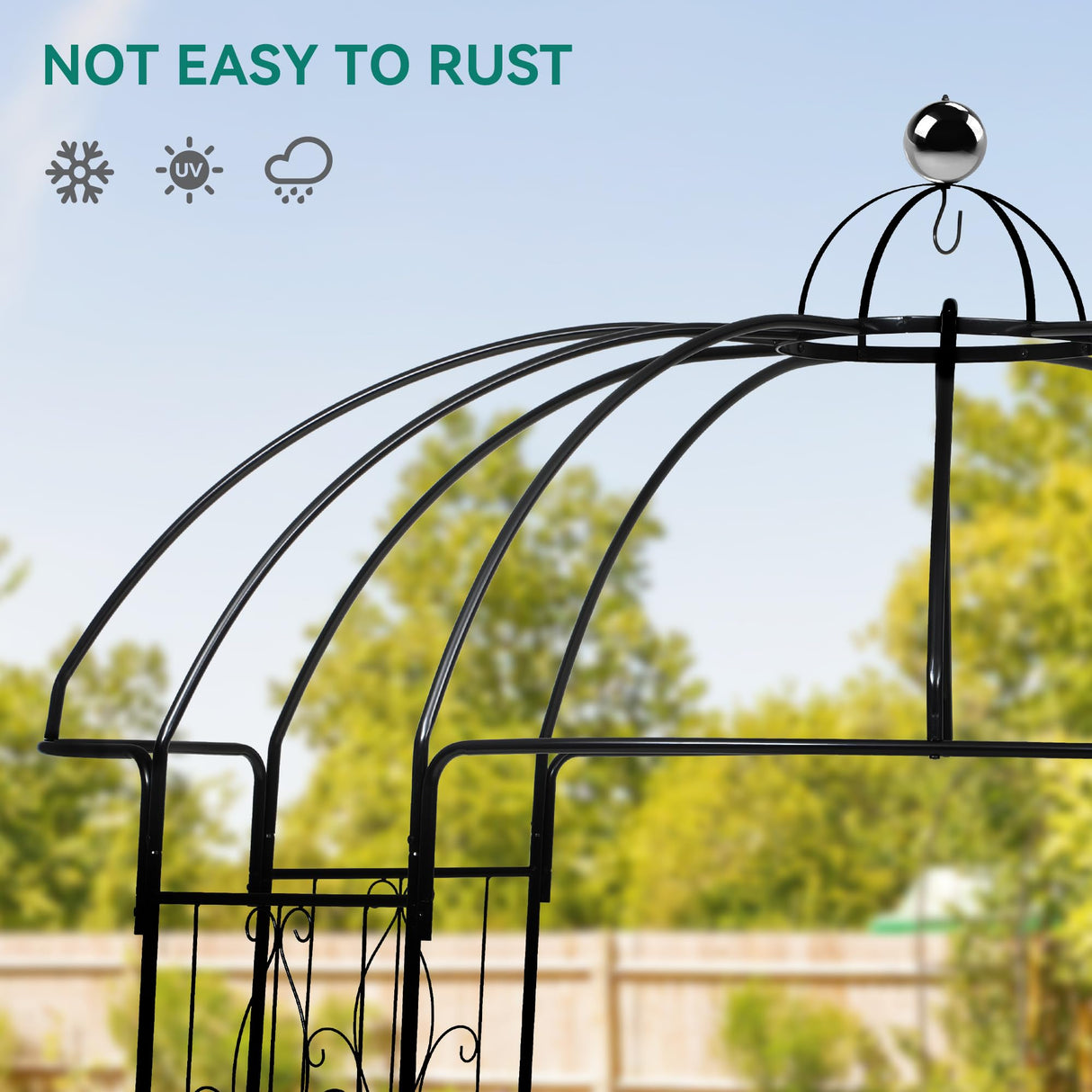 YITAHOME Birdcage Shape Garden Arch Arbors, 9.8'H x 6.8'W Pergola Pavilion for Climbing Plants Outdoor, Wedding Arches for Ceremony Party, Metal Garden Arbor for Patio, Backyard (Black) YITAHOME