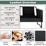 STHOUYN 51” Small Loveseat Sofa for Small Spaces, Comfy Black Couch with 2 USB Ports, Modern 2 Person Loveseats for Living Room Bedroom, Mini Teen Office Couch (Black) STHOUYN
