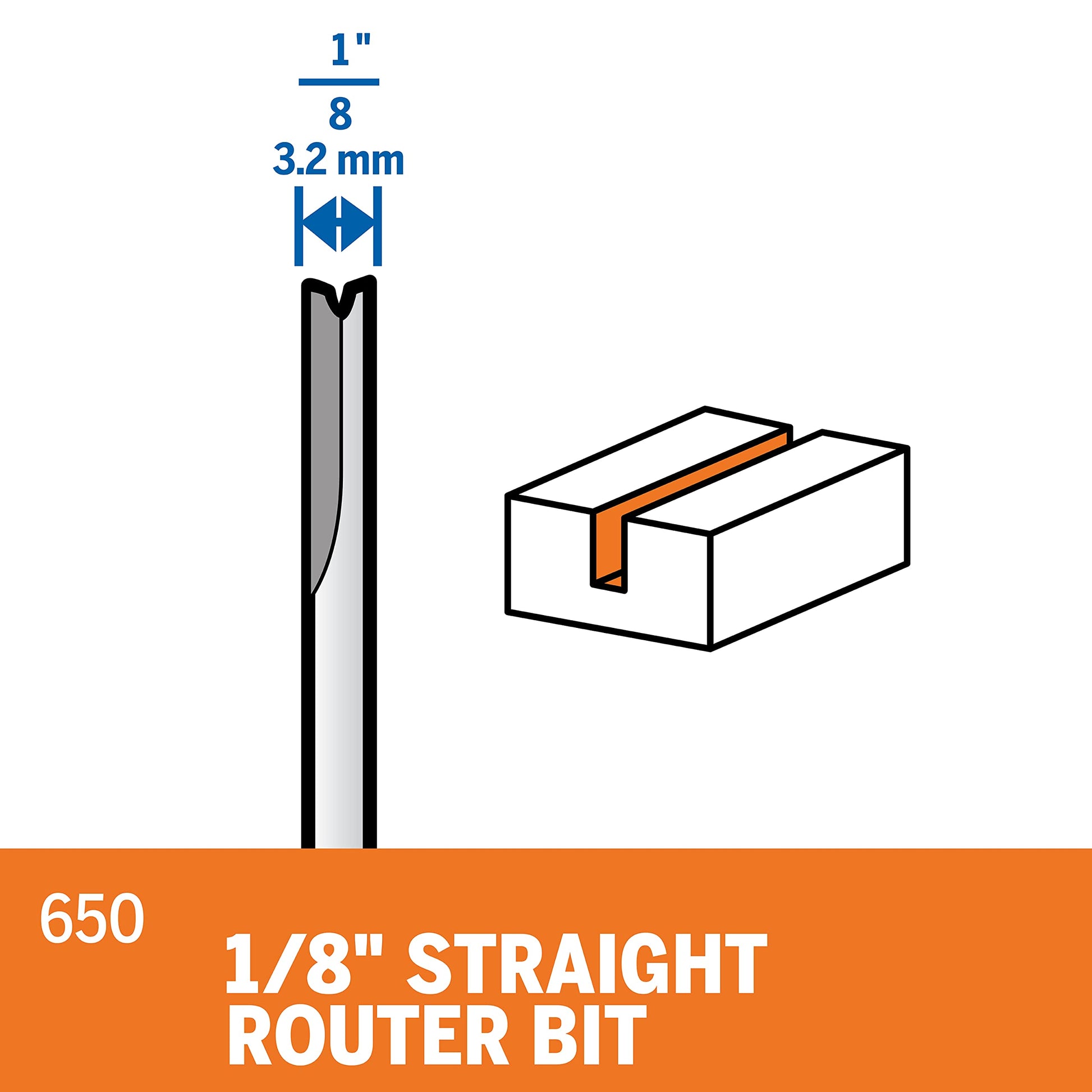 Dremel 650 1/8-Inch Straight Routing Bit - WoodArtSupply