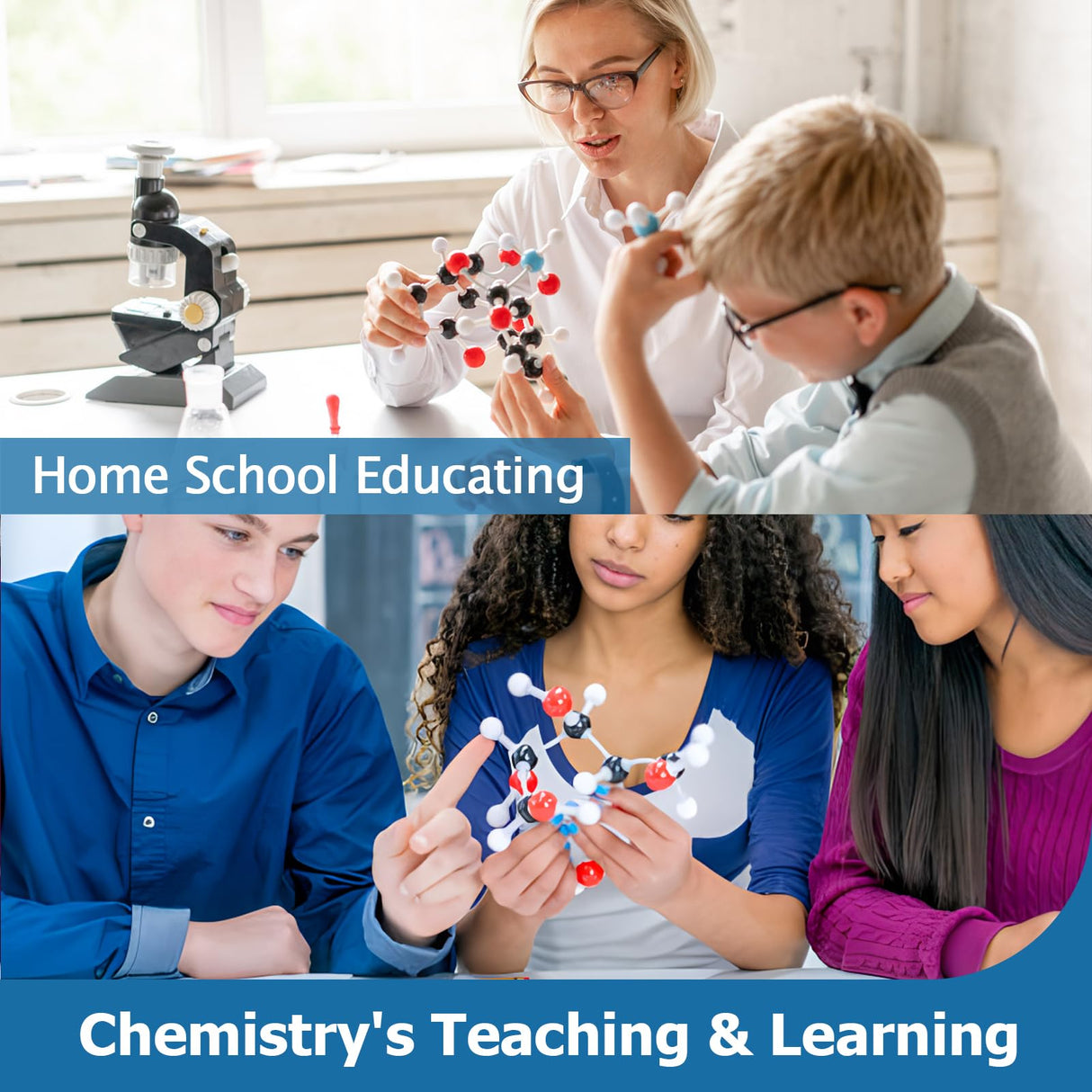 YCHOULEK Molecular Model Kit, 444 Pcs Organic Molecular Chemistry Set, Atom Element Model Kit for Lessons in Chemistry, Molecular Structures Building kit, Ochem Science Gift for Teachers and Students YCHOULEK