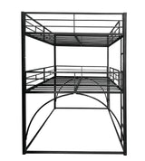 PVWIIK Full Triple Bunk Bed with Ladder for 3 Kids/Teen/Adults Bedroom,Full Over Full Over Full Heavy Duty Metal Bunk Bed for Girls & Boys,No Box Spring Needed,Black PVWIIK